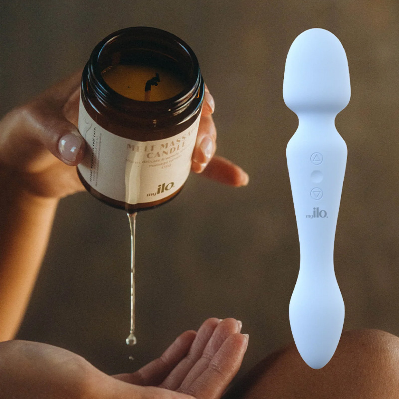 ILO Sally Wand + Massage Candle Bundle